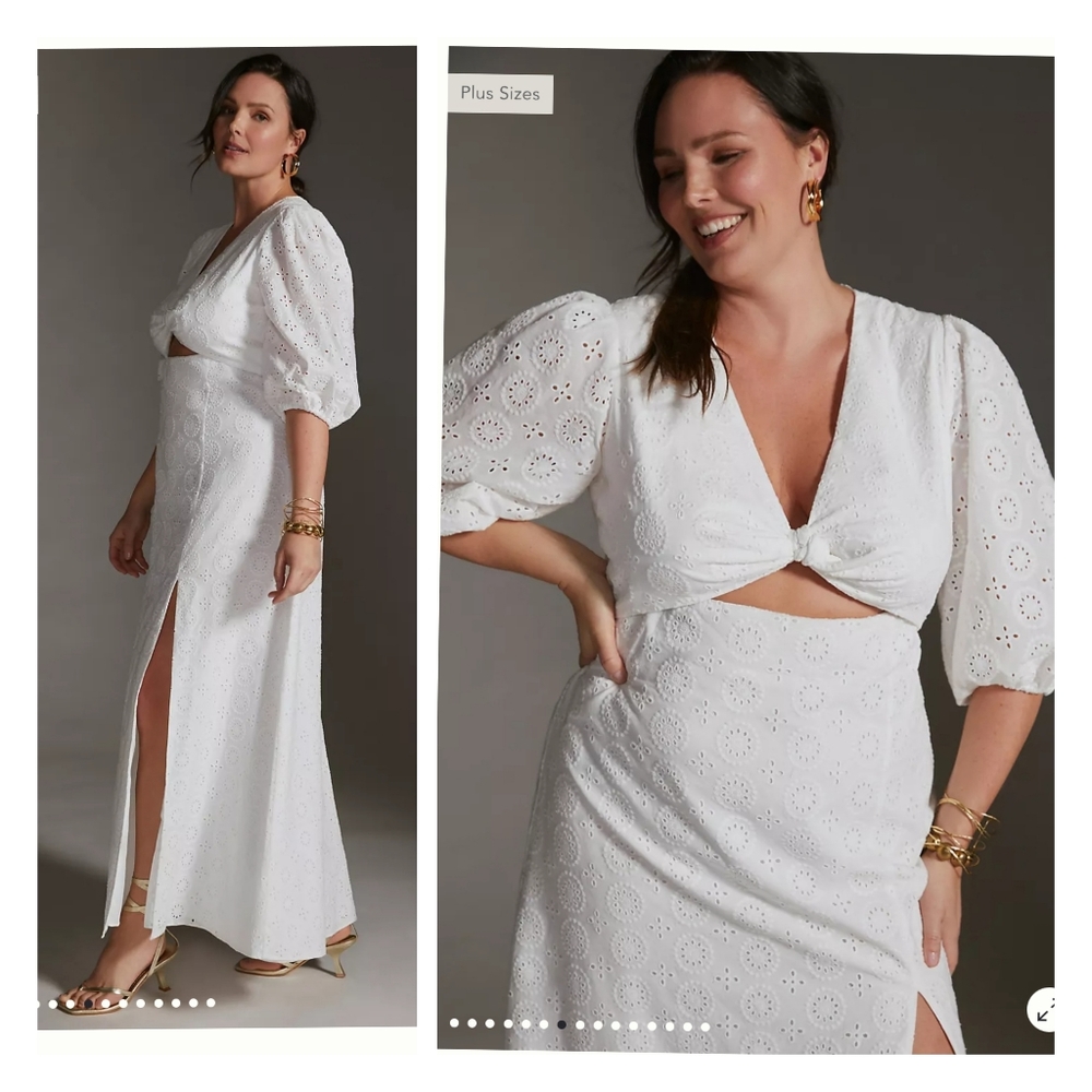 Anthropologie ×Hutch Eyelet Cutout Maxi Dress size 0 - Picture 7 of 10